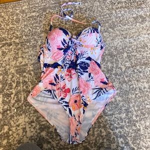 Tropical one piece swimsuit